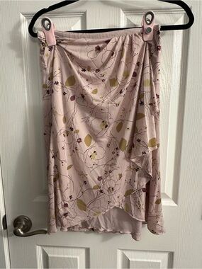 Express Pink Floral High-Low Wrap Skirt